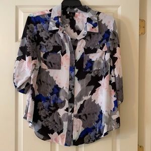 Woman’s Spring Print Button Front Top